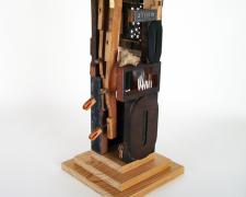 THE HOME OF GREATER VALUES, 2016, assemblage, 26 1/4 x 9 1/4 x 9 1/4"