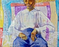 Elder Man Study, 2005, mixed media on paper, 24 x 24"