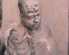 Architect Dreaming 2013 graphite, acrylic on panel 12 x 9 x 2"