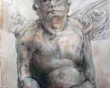 Lazy Angel, 2010, graphite, acrylic on paper, 11 1/8 x 7 1/2"