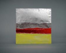 Horizon, 2014 mixed media 4 x 4 x 3/8"