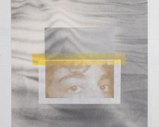 "A Goof (Self-Portrait)", laser printed film photograph, polymer plate letterpress print, tape, hand set metal type (under flap), i.s. 12 x 12" / p.s. 18 x 18", AP (ed. of 25)