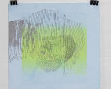 "Stream End", 2024, screenprint, laser etched relief print on dyed evolon paper, i.s. 7 x 7" / p.s. 10 x 10", EV 1/3 ("Pictures on the Windowsill" Series)
