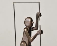 "Man with Incomplete Rectangle", 1987, bronze, 9 1/2 x 2 1/2 x 4", AP edition of 10