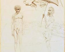 Sing Me an Intruit, graphite, i.s. 21 x 14" / f.s. 35 1/2 x 27 1/2"
