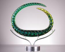 Mizuki, 2012, blown glass, diamond ground, polished, 16 x 16 x 4"