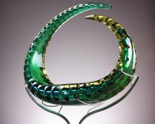 Mizuki, 2012, blown glass, diamond ground, polished, 16 x 16 x 4"