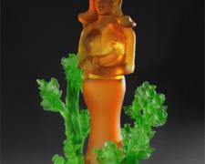 Female with Thistle, 2008, hot sculpted, 17 x 14 x 32"