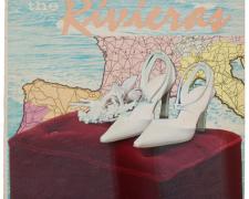 The Rivieras, 2010, mixed media on vintage album cover, f.s. 18 x 18"
