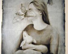 Doe 2006 charcoal, acrylic, paper 24 x 19"