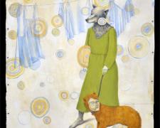 Far Away 2009 acrylic on stitched canvas 60 x 42"