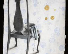 The Woman and the Wolf Chair (study) 2009 charcoal and acrylic on paper 17 x 14"