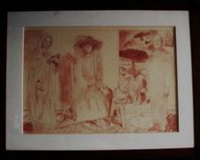 Study - Large Triptych - Madonna and Child, 1991, conte on paper, 17 3/4 x 25 3/4"