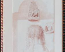 "Leda", 2001, conte on paper, i.s. 19 1/4 x 13 7/8" / f.s. 26 1/2 x 21", (Secondary Market)