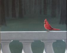 Cardinal, 2007, oil on canvas, 24 x 18"