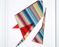 Lorena Morales, "Against All Odds", 2015, gouache, colored acetate, watercolor pencil on paper, 18 x 15"