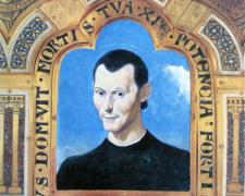 Saint Machiavelli, 2008, collage, acrylic on paper, 8 1/2 x 8"