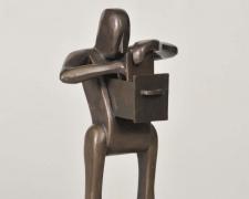 "File Cabinet Man", 1987, bronze, 8 3/4 x 3 3/4 x 3 1/2", edition 3 of 10