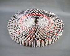 Card Mandala #1, Ruff, 2014 mixed media 21" x 21" x 2 1/2"/ f.s. 30" x 30" x 5" 