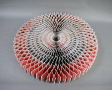 Card Mandala #2, Ruff, 2014 mixed media 21 x 21 x 2 1/2"/f.s. 30 x 30 x 5"