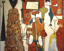 Vortext Series #3 2005 Oil painting with mixed media on wood 48 x 56"