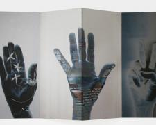 hand talk, 2012, monotypes, archival pigment print, concertina structure, 10 1/4 x 4" closed / 10 1/4 x 16 1/4" open