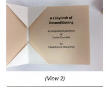 A Labyrinth of Deconditioning, 2013, folded pocket book with slipcase, inkjet print on paper, 4 x 4 x 1 5/8"