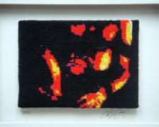 Baton Rouge, 2012, series "Not Your Mother's Needlepoint" yarn painting, cotton embroidery floss on petite pointe canvas, f.s. 10 x 8 x 1 1/2" / i.s. 3 x 4 1/2"