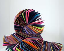 Folio Chromatique #11, In Medias Res, Shade, 2013, coptic stitched book colored paper, and cotton thread, dimensions variable