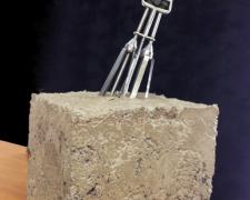 Homemaker, 2013, vintage rotary hand mixer, concrete, 17 1/2 x 7 x 7 1/2"