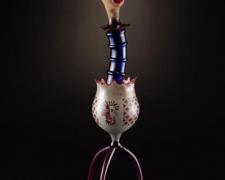 Jack, 2005, lampworked, borosilicate, sculpted, blown, oil-painted glass, 32 x 11 x 11"