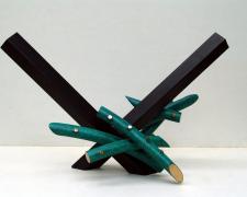 Around Midnight, 1999 painted steel, copper tubes, silicon bronze 18 x 28 3/4 x 15"