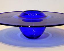 Cobalt Blue Interior Fold Platter, 2007, blown, 4 1/2 x 13 1/2" (diameter)