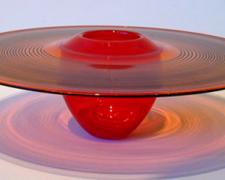 Selinium Red Interior Fold Platter, 2007, blown, 5 x 15" (diameter)