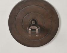 Man & Dartboard, 1997, bronze, 9 x 9 x 8 3/8", ed. 2/6