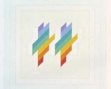 Double Diagonal #1, 1977, acrylic, graphite on canvas, 20 x 20"