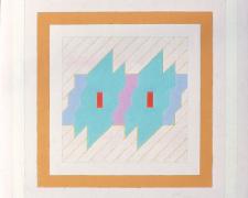 Double Diagonal #3, 1977, acrylic, graphite on canvas, 20 x 20"