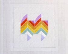 Double Diagonal #4, 1977, acrylic, graphite on canvas, 20 x 20"