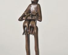 Man with Two Cats, 1987, bronze, 8 1/2 x 2 1/4 x 2 1/2", ed. 8/10