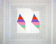 Prism #10, Small Double Osiris, 1974, acrylic, graphite on canvas, 20 x 20"