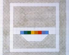 Prism #15, 1974, acrylic, graphite on canvas, 20 x 20"