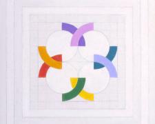 Prism B, 1979, acrylic, graphite on canvas, 20 x 20"