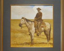 Buckskin, 1973-1975, acrylic on masonite, i.s. 11 3/4 x 11 1/2"/f.s. 18 x 18", (Secondary Market)