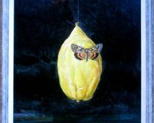 Aholibah, A Shade Upon an Etrog Dangled, 2010, acrylic on panel, f.s. 18 1/2 x 14 3/4" / i.s. 15 3/4 x 12"