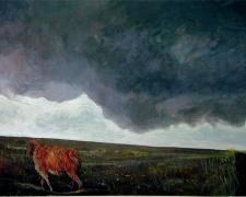 Roan Sheep Beneath Ominous Clouds, 2005, acrylic on paper, 16 x 22"