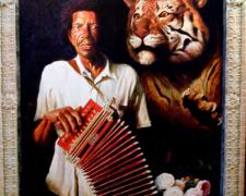 Orpheus, 1997, acrylic on gessoed birch panel, 48 x 36"