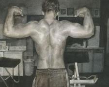 Untitled (man's back), 2010, watercolor, 8 x 10 1/2"