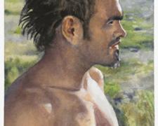 Untitled (man in profile), 2010, watercolor, 4 5/8 x 7 1/8"