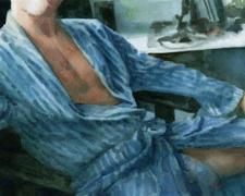 Untitled (man in robe), 2010, watercolor, 6 1/2 x 10 7/8"