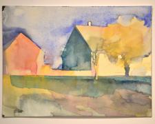 141001 pannonia gable, 2014, watercolor, p.s. 9 x 12 1/8" / f.s. 13 1/4 x 16 1/8"